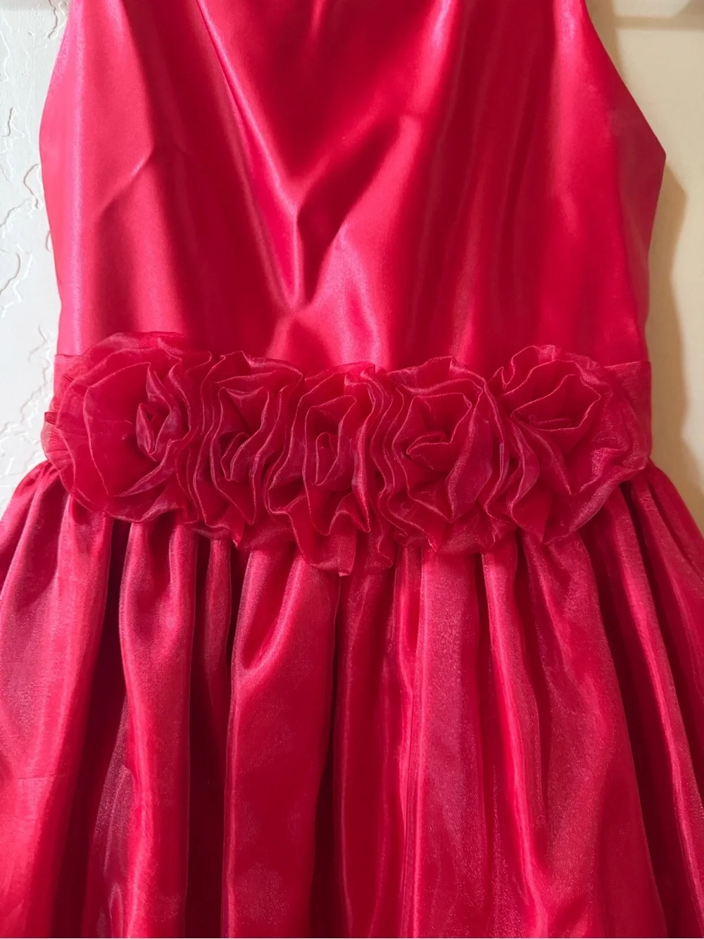 Sweet Kids Girls Fuchsia Satin Flower Girl Dress Size 12 Holiday Party Wedding